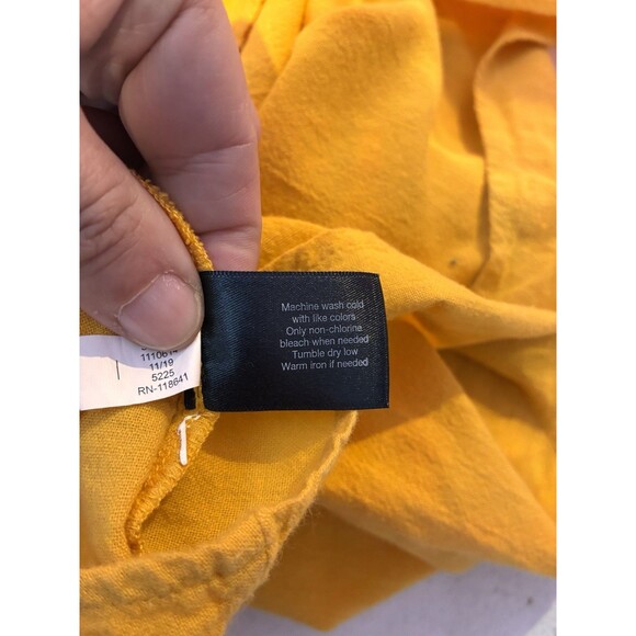 Lane Bryant 18/20 Mustard Boho Peasant Top Eyelet Bell Sleeve Cotton Shirt - Picture 7 of 8